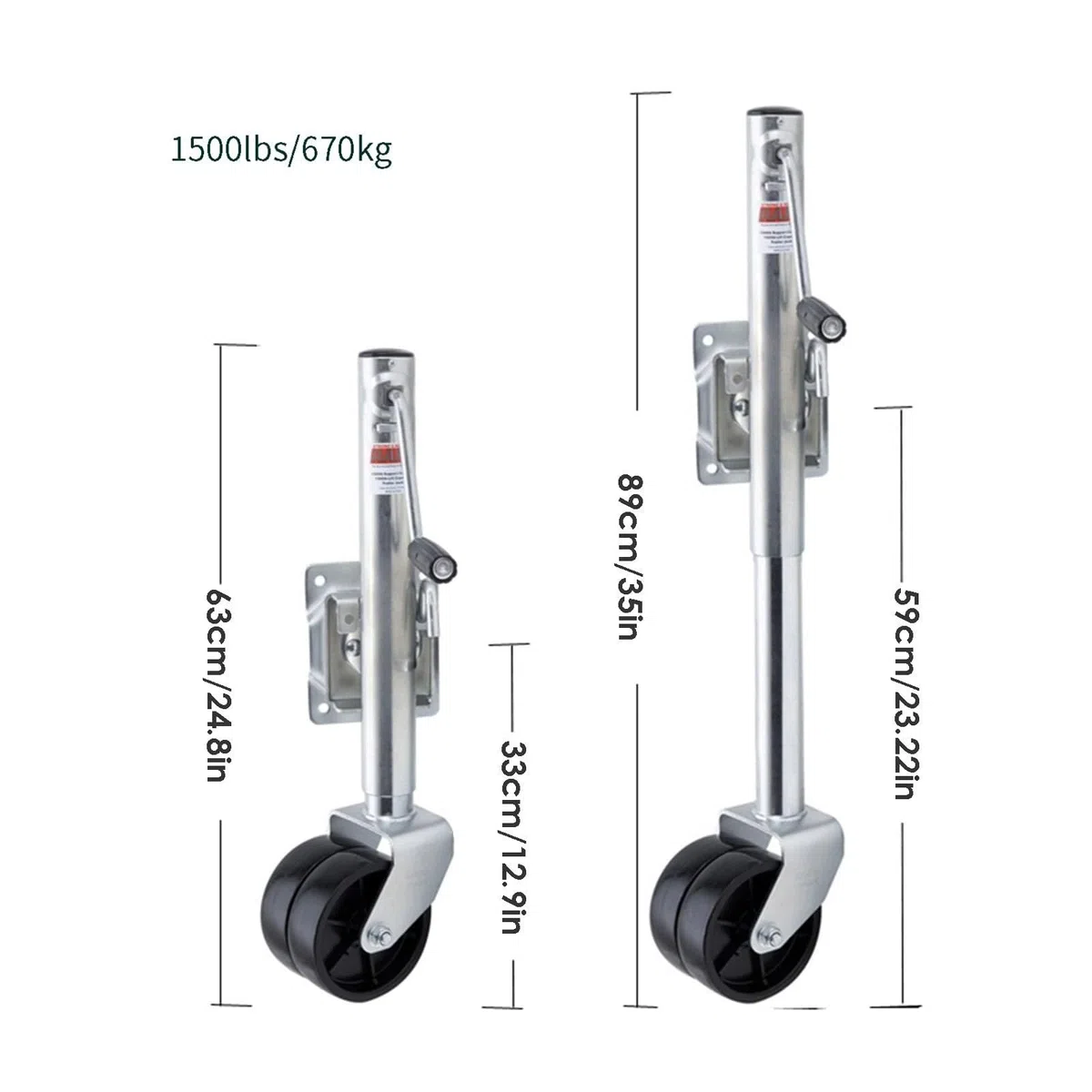 Anhänger Stützrad Halterung - Anhänger Stützrad, Anhänger-Schwenkräder, Hochleistungs-Bootsanhänger-Stützrad Mit 15cm Doppelrädern, Hub 25,4cm, 670kg, Für Boot, Wohnmobil, Yacht, Wohnwagen