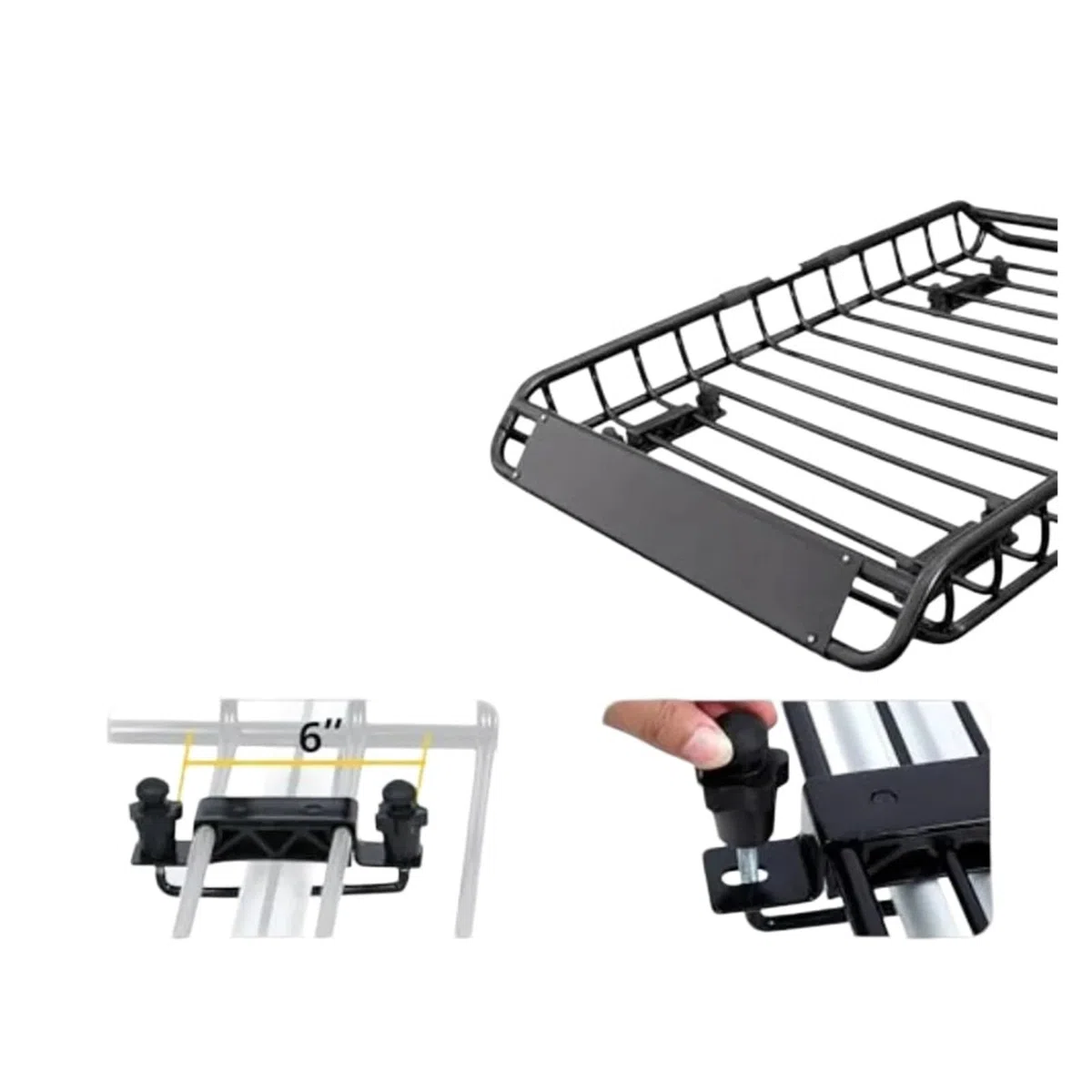 SHANSHAN Auto Dachträger Schiene 70115 Stahldachträger-Gepäckkorb 46 x 36 4-1/2 Dachträger Universal für Autos SUVs Vans Wohnmobile 150 lb Ccity Weather-R