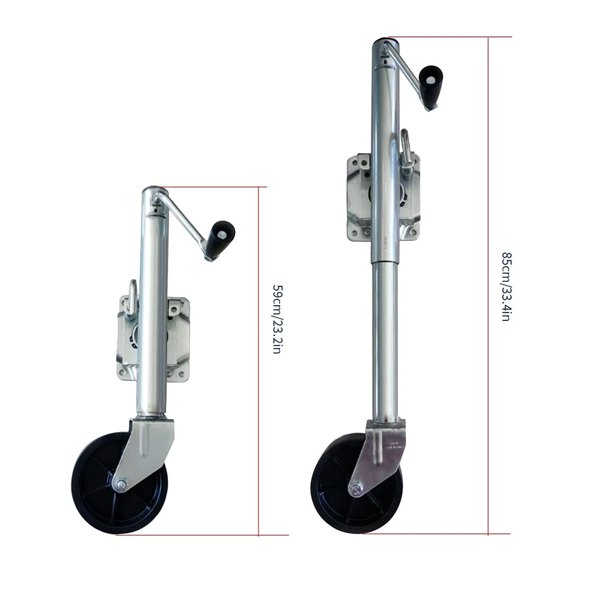 Stützfuß Anhänger Abstellstützen - Anhänger Stützrad, Schwenkbare Anhängerräder, Klappbares Stützrad Mit 15cm Rad, 550kg Traglasthalterung, Teleskopreichweite 26cm, Für Anhänger, Wohnwagen