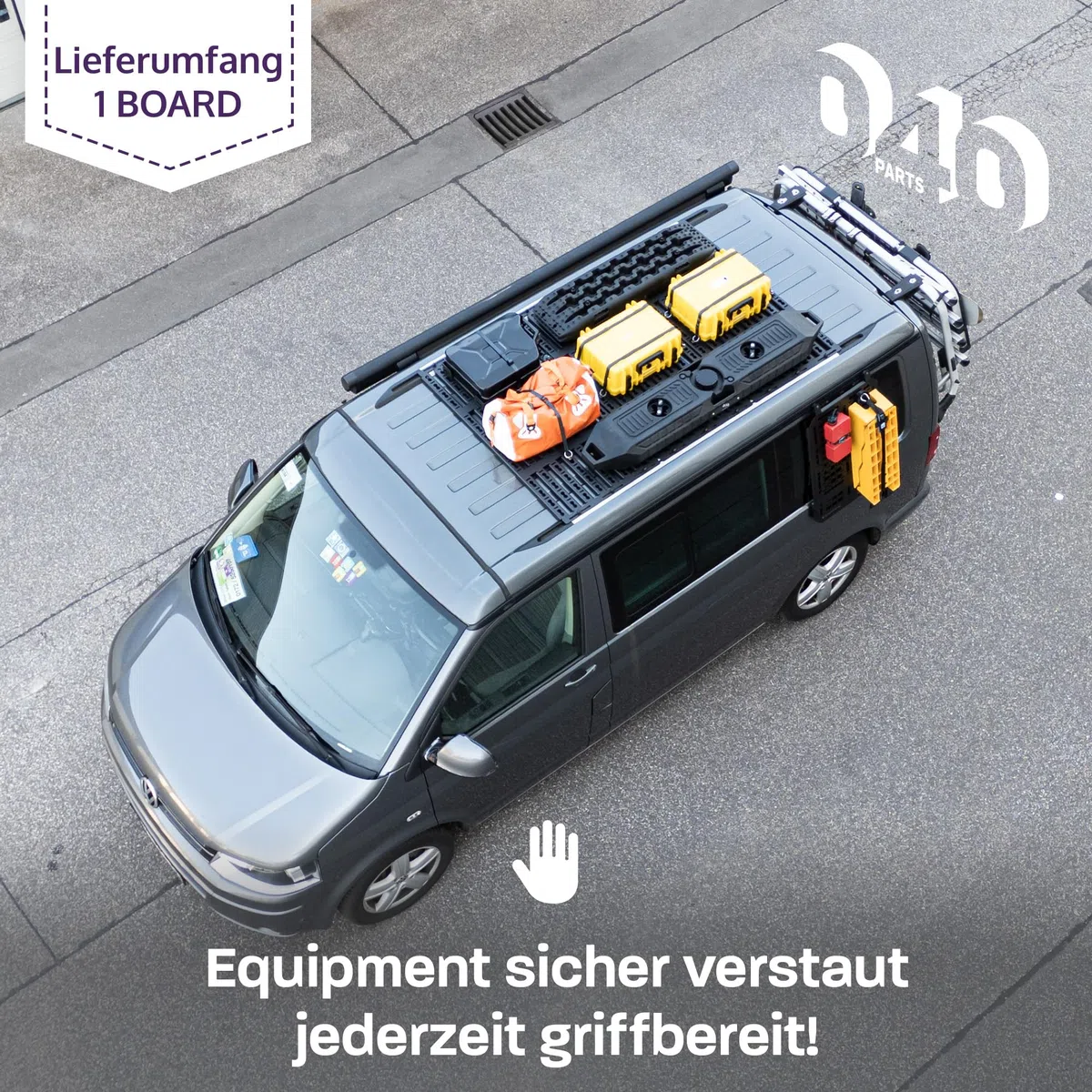 Ultra Flacher Dachgepäckträger für VW T5 T6 T6.1 California damit Dein Van in Tiefgaragen passt Dachträger