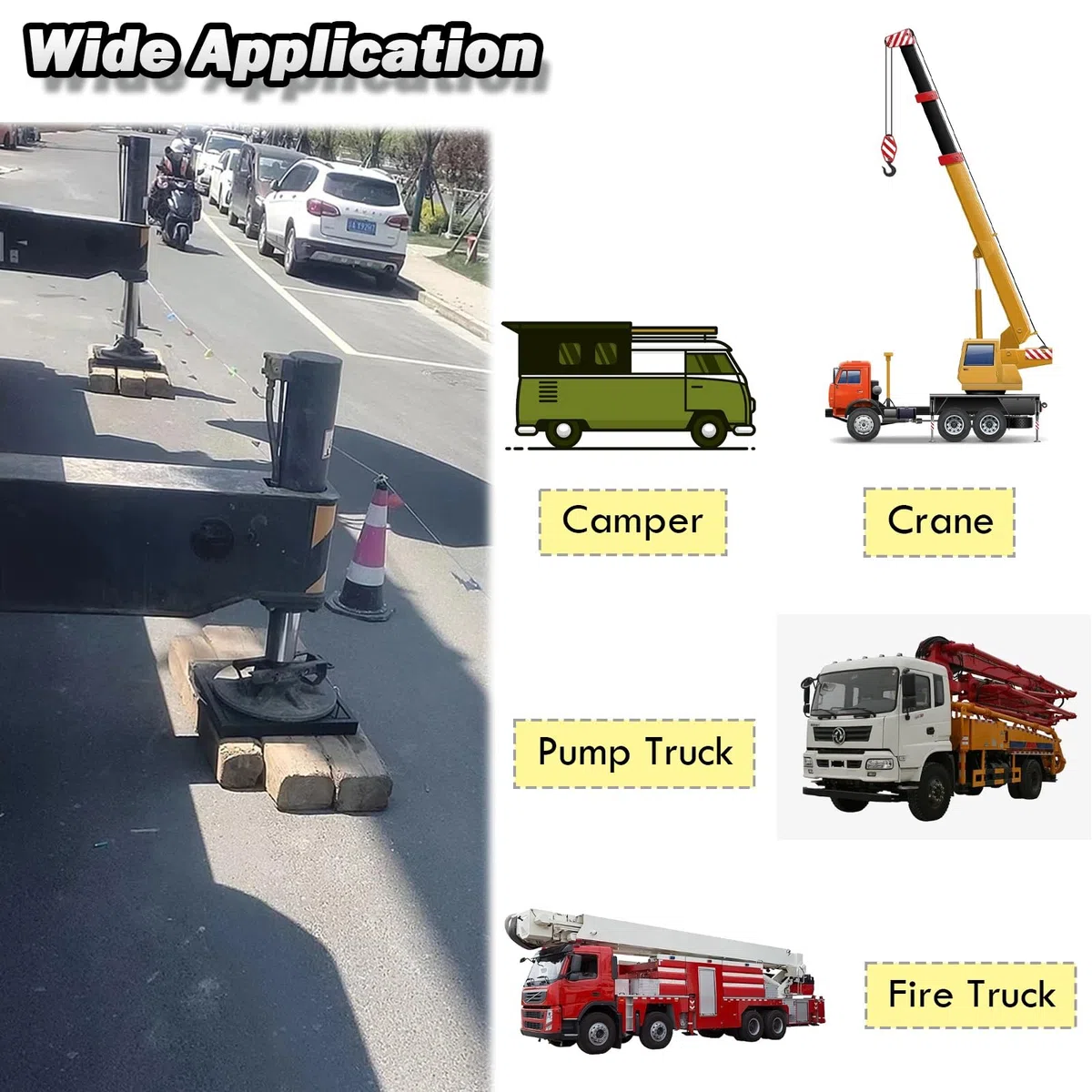 Hochleistungs-Kranstützplatten – 20x22 Zoll große Stabilisierungsmatten für Hubarbeitsbühnen und Wohnmobil-Arbeitsbühnen, Nivellierblöcke zur Verhinderung des Einsinkens der Stützen, robuste