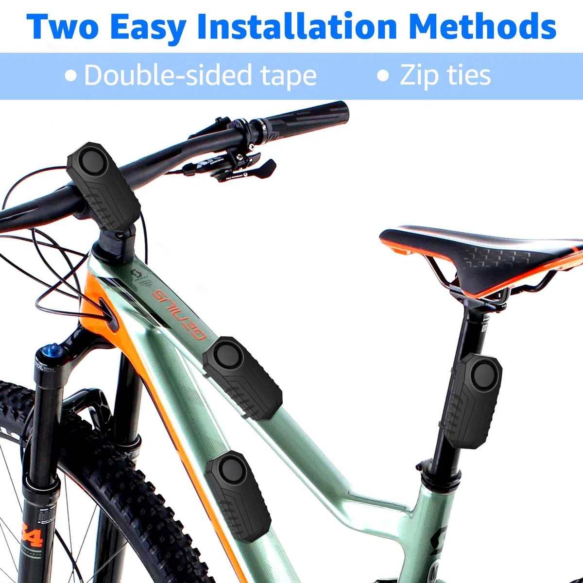 NineLeaf Alarmanlage Fahrrad, Drahtlose Motorrad Fahrrad Alarm, Diebstahlsicherung Alarm Mit Fernbedienung, IP65 Wasserdicht, 113 dB Super Laut, SOS-Funktion, Lautstärkeregelung einstellbar,8PK