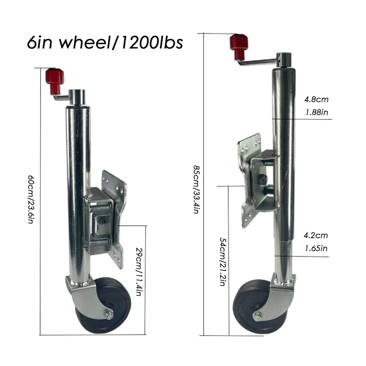 Anhänger Stützrad - Robuster Boots Hänger Stützrad, Teleskopstützradm, Anhänger-Stützrad, Robuste Drehstütze, 15 cm Anhänger-Wagenheberrad, 540 Kg Tragkraft, Für Anhänger, Wohnwagen