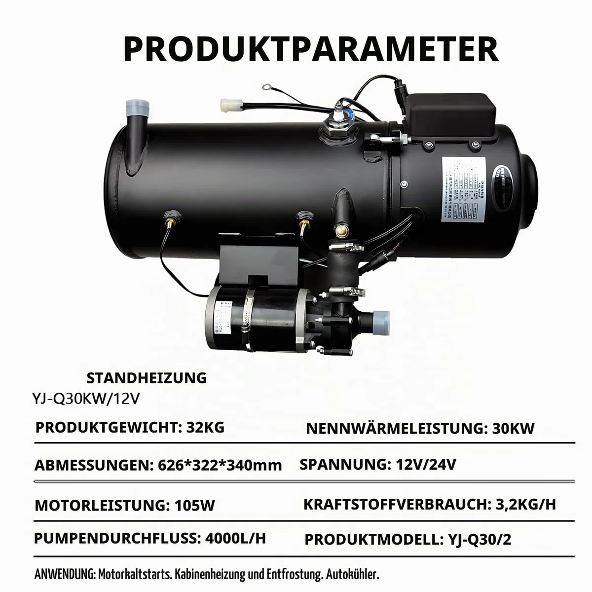 Diesel Warmwasserbereiter, 12V 30KW Hydronic Heizung